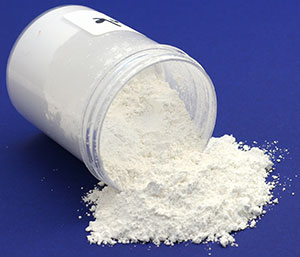 antimony trioxide is a fine white powder